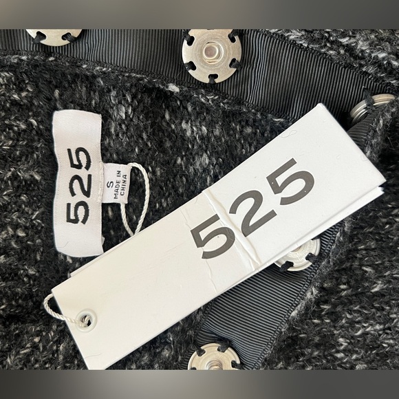 525 America MOCK NECK HENLEY WOOL-BLEND SWEATERDRESS IN GRAY Small - Picture 6 of 8